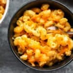 A bowl of food