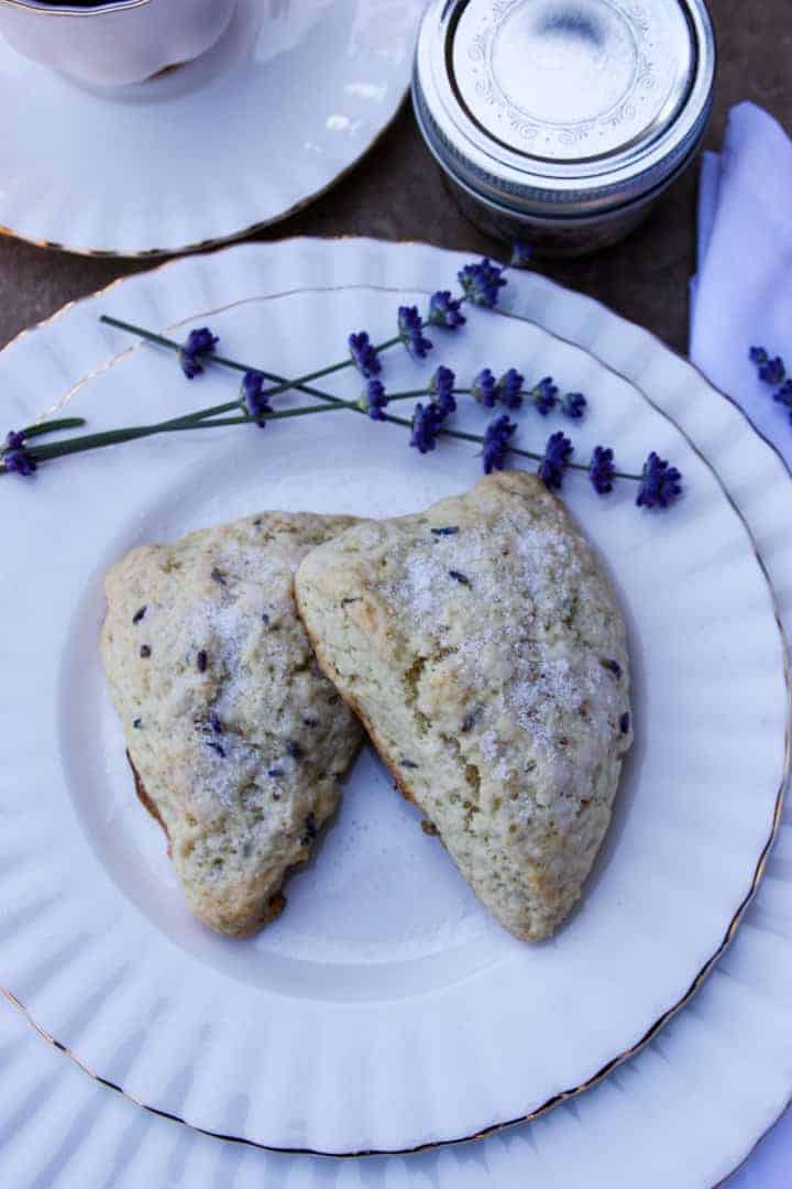 Two scones on a plate